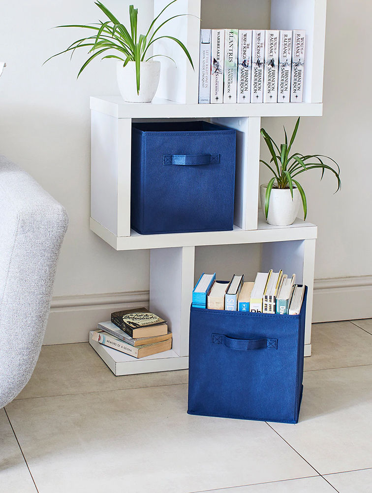 MyRunway Shop Daily Home Navy Blue Foldable Storage Boxes 4 Pack for
